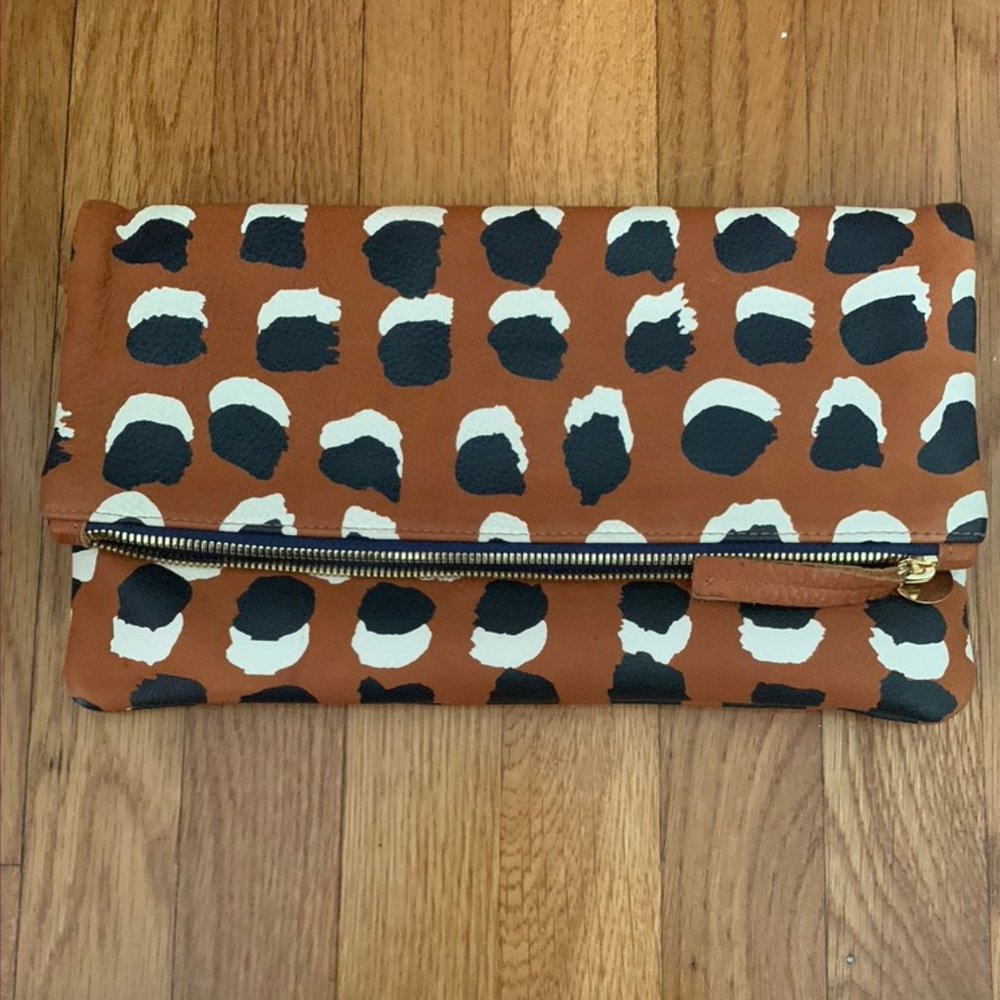 Patterned Clare V Foldover Clutch